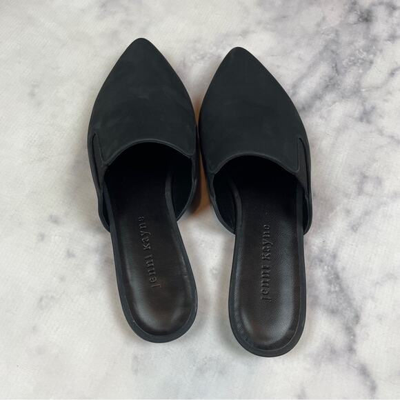 Jenni Kayne Black Oiled Leather Flat Mules NWOB - Picture 4 of 12